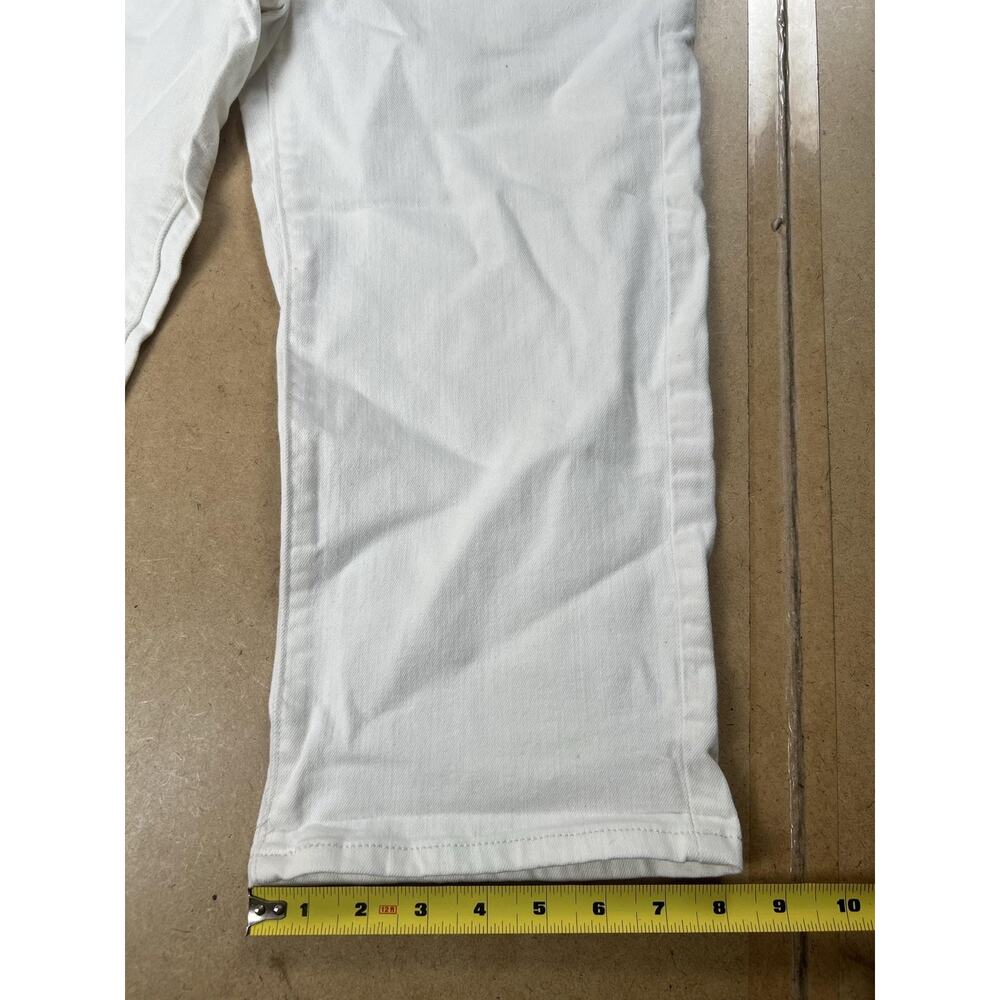 Levi's Pants Womens 8 White Denim Ankle Slim Stretch Pockets Zip Flat Front - Picture 2 of 8